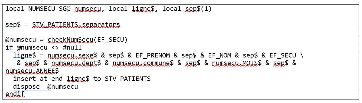 Regex : checkNumSecu